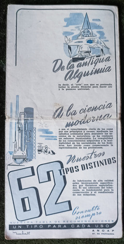 Antiguo Listado De Precios Lubricantes Ancap 1945. 1
