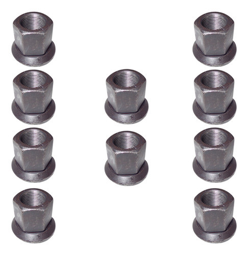 Kit 10 Porca Roda M22 Ch32 Com Anel Alta Rosca Fi 0
