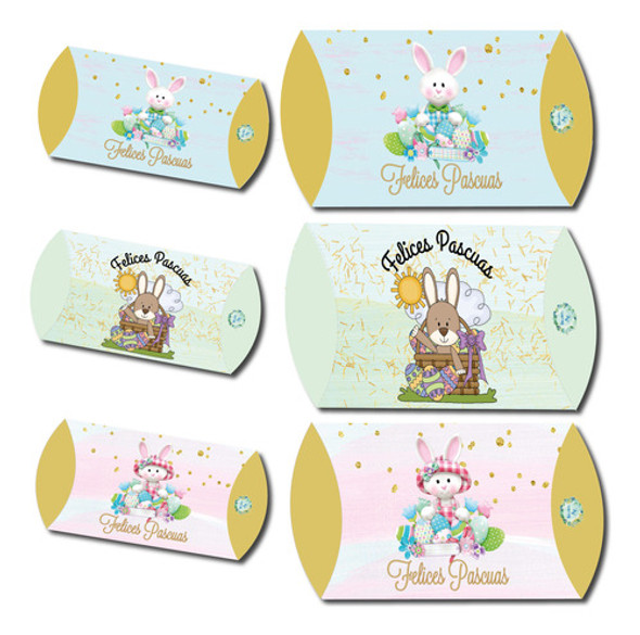Kit Imprimible Cajas Almohaditas Pascuas 0