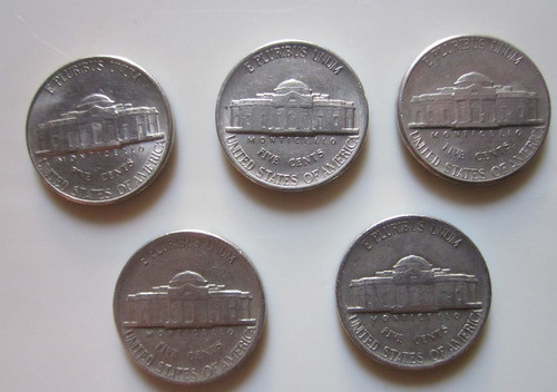 5 Monedas 5 Centavos Usa 1983 1985 1986 1993 1997 1