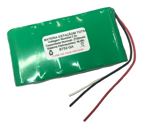 Bateria Bt52-qa 7,2v 2700mah Para Estação Total Com 3 Fios 0