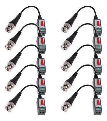 10 Cat5 Seguridad Cámara Bnc Conector Video Balun Coaxil Tra 1