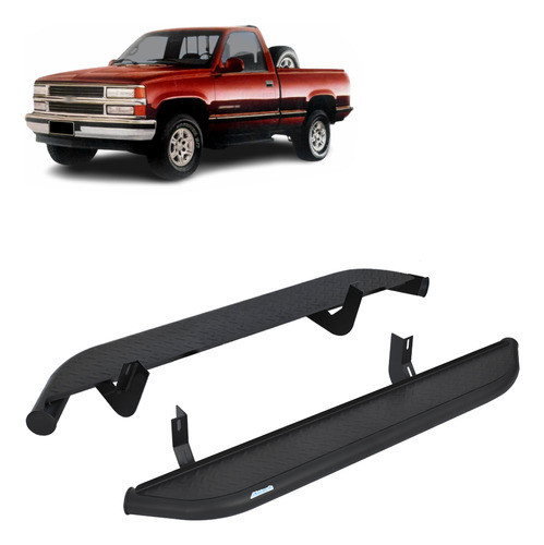 Estribo Silverado Cabine Simples 2001 2002 Tubo Chapa Preto 0
