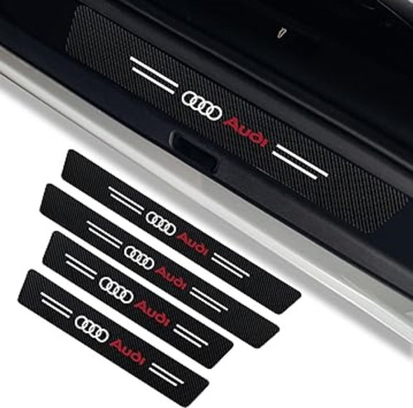 Protector De Zócalo Audi 4 Piezas Fibra De Carbono Adhes. 3m 1