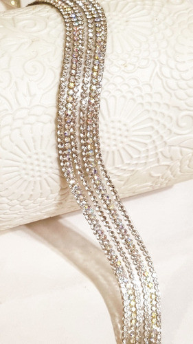 Galon Termoadhesivo De Strass Diseño Ondas X 50 Cm Único! 0