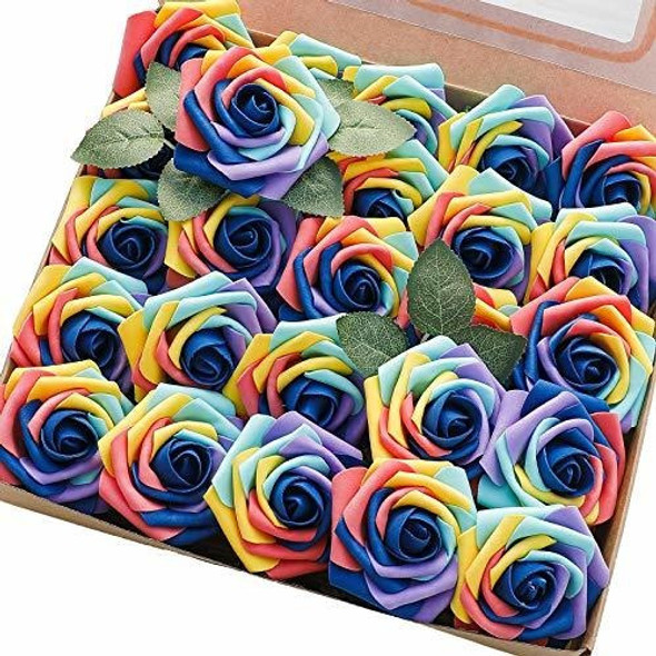 Rosas Artificiales C/tallo Realistas 25u/7.6cm/multicolores 0