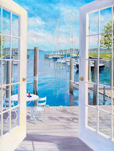 Pintura Por Diamantes Poster 5d - Ventana Oceano 30x40 Cm 0