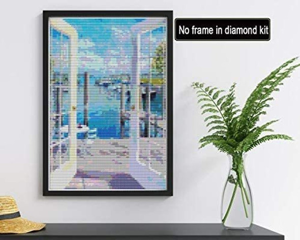 Pintura Por Diamantes Poster 5d - Ventana Oceano 30x40 Cm 1