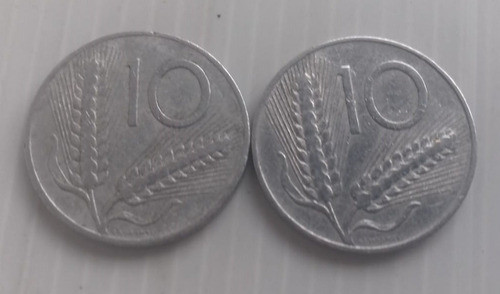 Italia 10 Liras 1951 1952 1953 Moneda Aluminio Km#93 C/u 1
