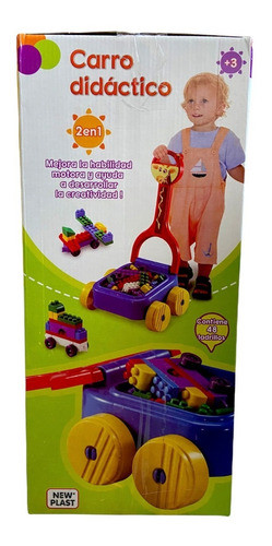 Carrito Didactico Arrastre Con Ladrillos Infantil New Plast 1