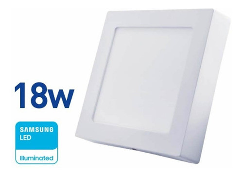 Plafon Panel Led Cuadrado 18w 1350lúm 22cm Fría Wellmax 1
