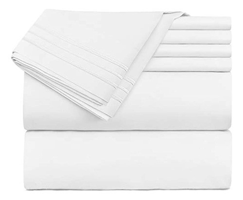 Juego De Sábanas Nestl Solid Queen, 6 Sábanas Suaves De Bols 0