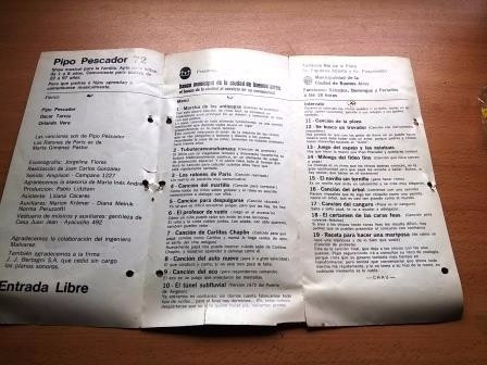 Programa Teatro Pipo Pescador 1972 Auditorio Rio De La Plata 1
