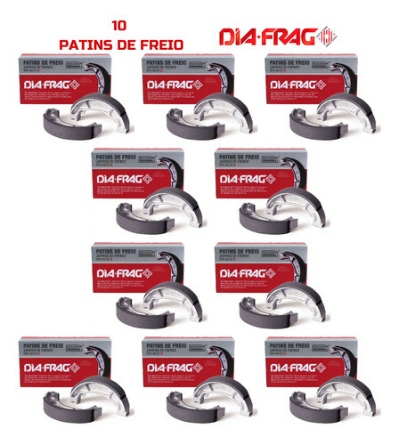 Atacado 10 Patins Freio Diafrag Std Titan Fan 150 Es Ks 1