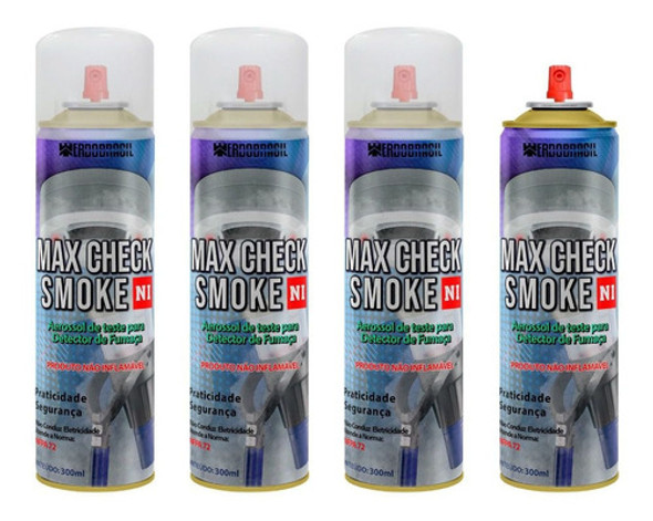 Kit 4 Sprays Teste Detectores Fumaça Não Inflamável 300ml 0