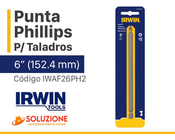 Punta Irwin De Atornillar Phillips#2 X6  (15cm) Premium 1