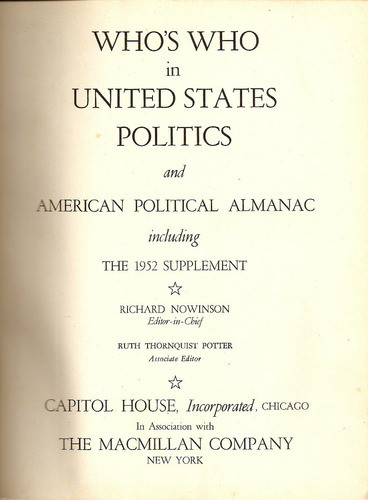 Who ' S Who In United States Politics - The Macmillan Comp. 0