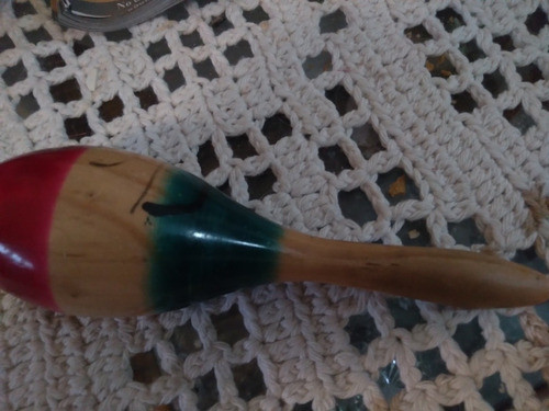 Maraca Sonajero De Madera Lustrada. Impecable. 1