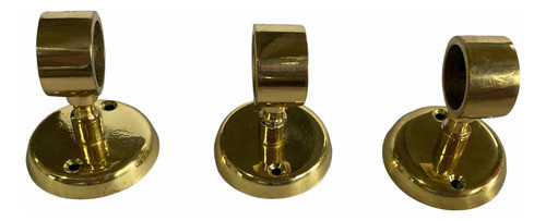 3 Soportes Barral Caño De 22 Mm - Bronce Pulido 0