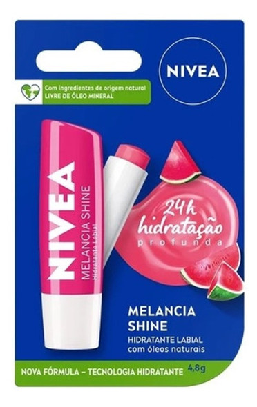 Melancia Shine Hidratante Labial 4,8g - Nivea 0 Melancia Shine Hidratante Labial 4,8g - Nivea 0