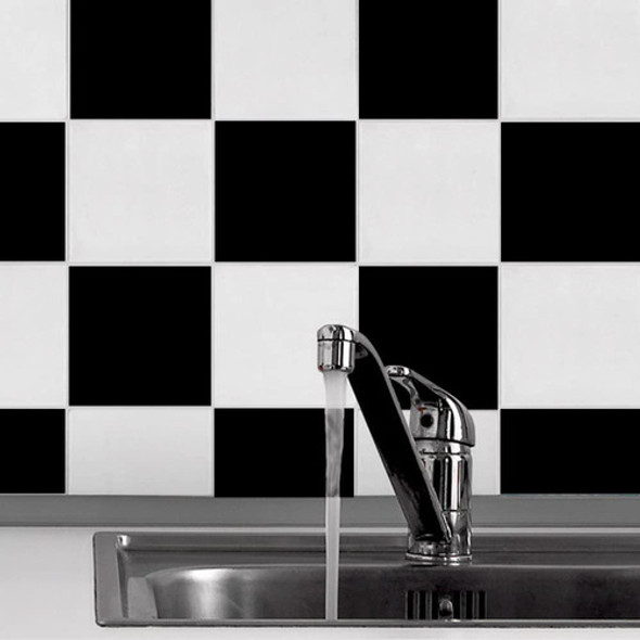 Papel Adhesivo Lavable Azulejo Blancos Negros Damero Ajedrez 0