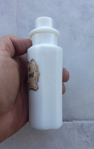 Antiguo Frasco Opalina Polvo De Arroz 1908 Con Contenido 1