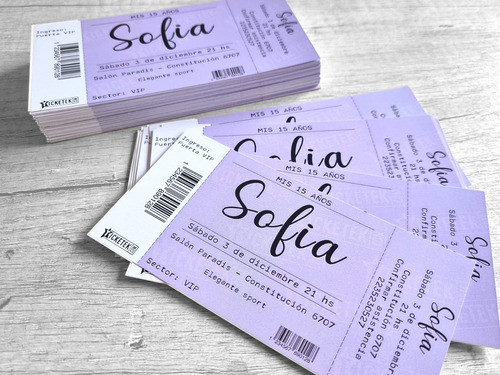 30 Invitaciones Ticket Recital 15 Años Boda Cumpleaños 1