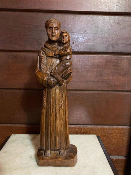 Santo Antônio Em Madeira Antigo 1