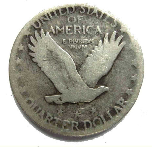 Antiguo ¼ Dólar De Plata Con Águila Volando Vea Las Fotos.- 1