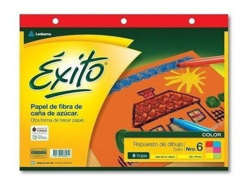 Repuesto De Dibujo Nº6 Color 6 Hojas Exito 0