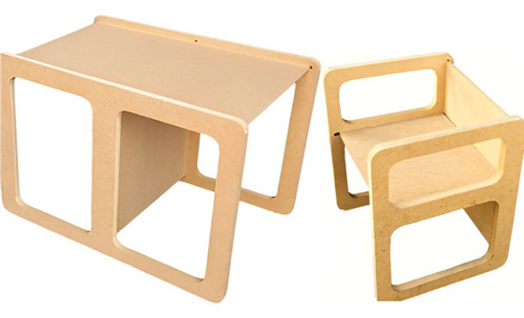 Mesa Con Silla Montessori Evolutiva  De 18 Mm De Espesor 0