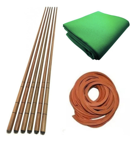 6 Metros Borracha -3 Tacos-2,00x2,25 Tecido Verde Sinuca 0