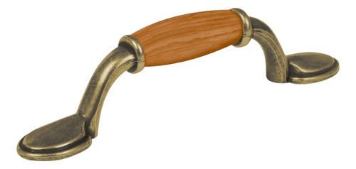 Tirador Zamac, B. Anti.c/inserto Madera 76mm Hermex Jal-0631 0