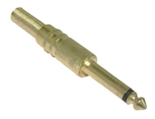 Plug Conector Macho 6.3mm Mono Metal Resorte Dorado Microfo 0