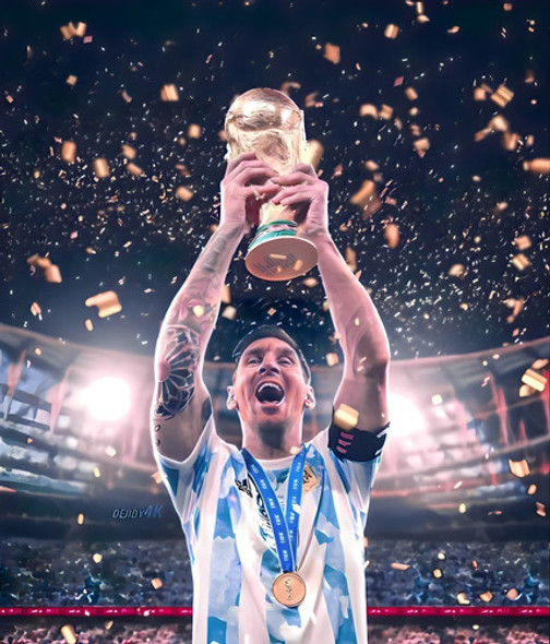 #89 Messi Campeon Del Mun Poster Vinilo Autoadhesivo 100x60m 0