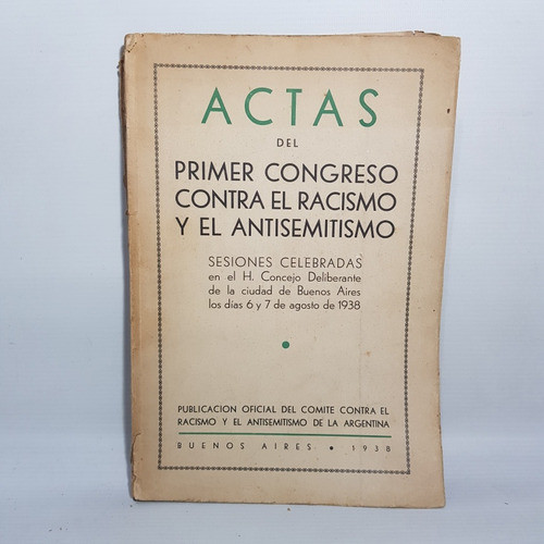 Antiguo Libro Actas Primer Congreso Racismo 1938 Mag 62193 0