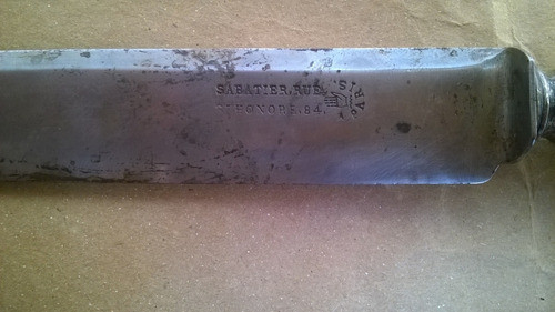Excelente Antiguo Cuchillo Sabatier.rue St Honroe.84 Paris 1