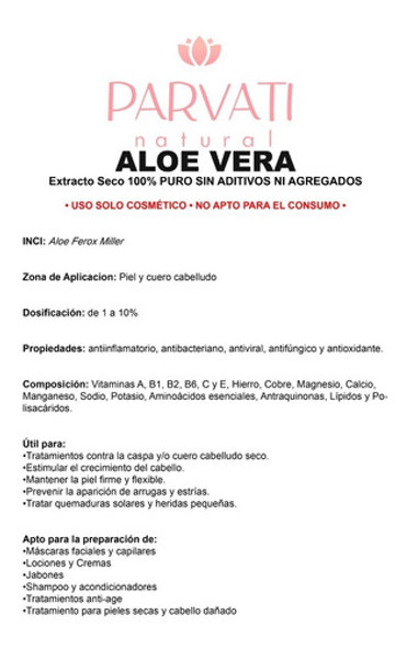 Extracto De Aloe Vera Seco (en Polvo) 500grs 1 Extracto De Aloe Vera Seco (en Polvo) 500grs 1