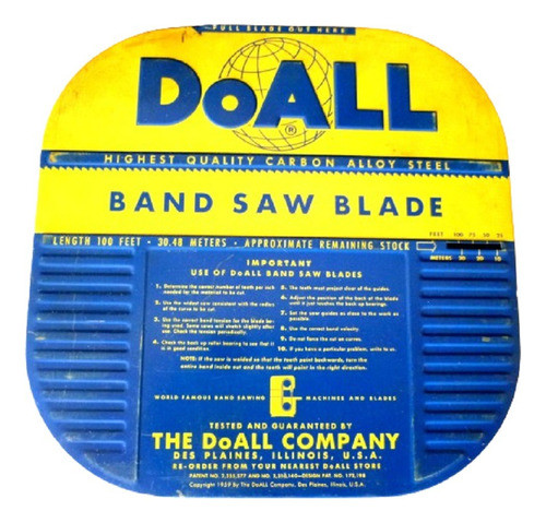 Hoja Sierra Doall P/matriceria P/sin Fin 1/4'x12 $ X Metro 0