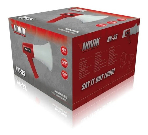 Megáfono Novik Nk-3s 10w Alcance 250 Metros Con Sirena. 1