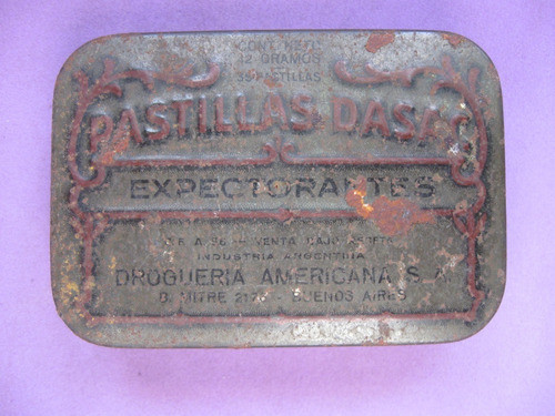 Antigua Lata De Pastillas Expectorantes Dasac 0