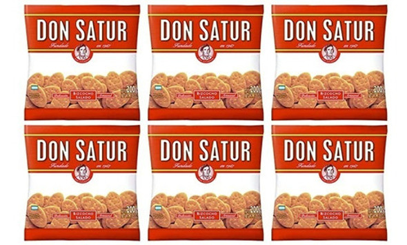 Galletita Don Satur Bizcochos Grasa Pack 6 Bolsas X 200g 0