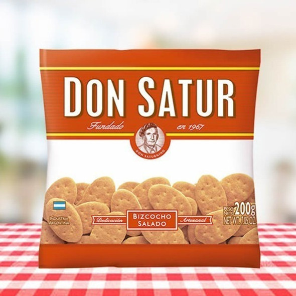 Galletita Don Satur Bizcochos Grasa Pack 6 Bolsas X 200g 1