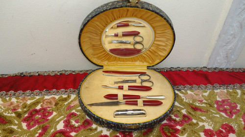 Juego Manicuria Antiguo Para Dama Estuche Original Vealo 0