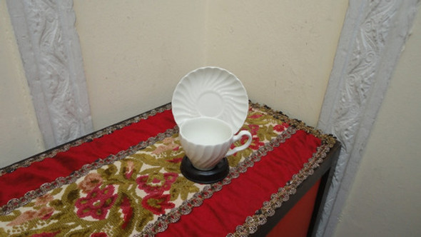 Taza De Cafe Inglesa Blanca Con Ondas Impecable Mirala 0