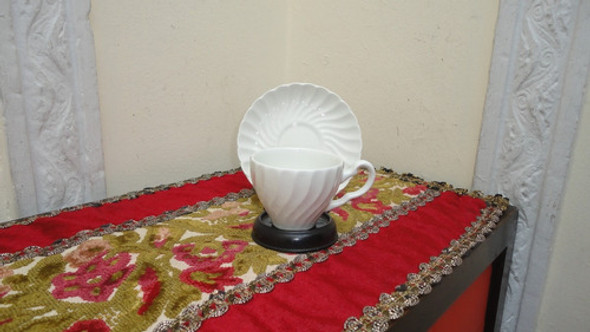 Taza De Cafe Inglesa Blanca Con Ondas Impecable Mirala 1