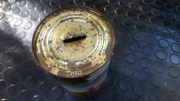 Antigua Lata Alcancía Paisaje / Conejos 1