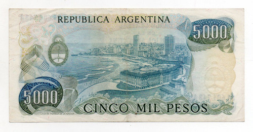 Billete Argentina 5000 Pesos Ley Bottero 2468a Mb+ 1
