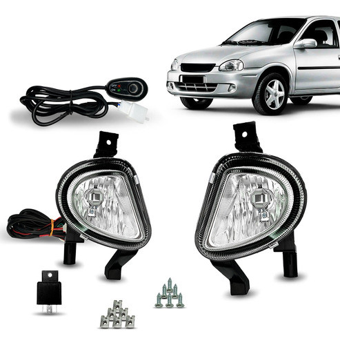 Kit Farol De Milha Corsa 2000 A 2010 Botão Modelo Colante 0