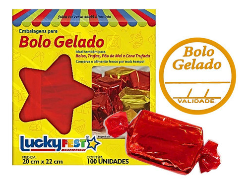 Embalagem Laminada Bolo Gelado 20x22 C/ 700 + 700 Etiquetas 1